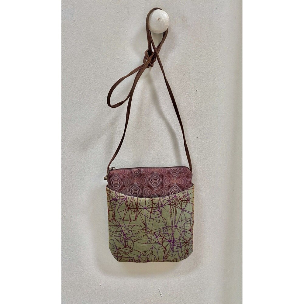 Maruca Crossbody Bag Green Ruby Tapestry Circles Small Handmade In Boulder CO